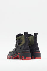Christian Louboutin Green & Black Dune Buckle Boot