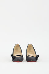 Christian Louboutin Grey & Black Wool Bow Pump