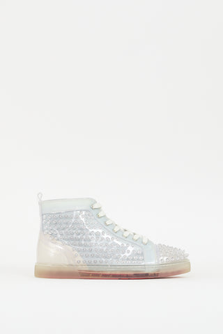 Christian Louboutin Grey Louix Ray Spiked PVC High Top Sneaker