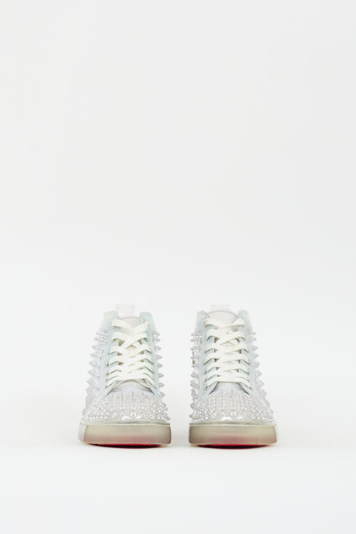 Christian Louboutin Grey Louix Ray Spiked PVC High Top Sneaker