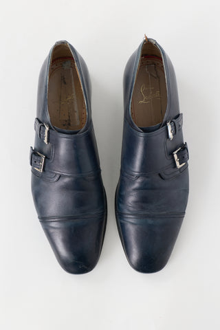 Christian Louboutin Leather Double Monk Strap Shoe