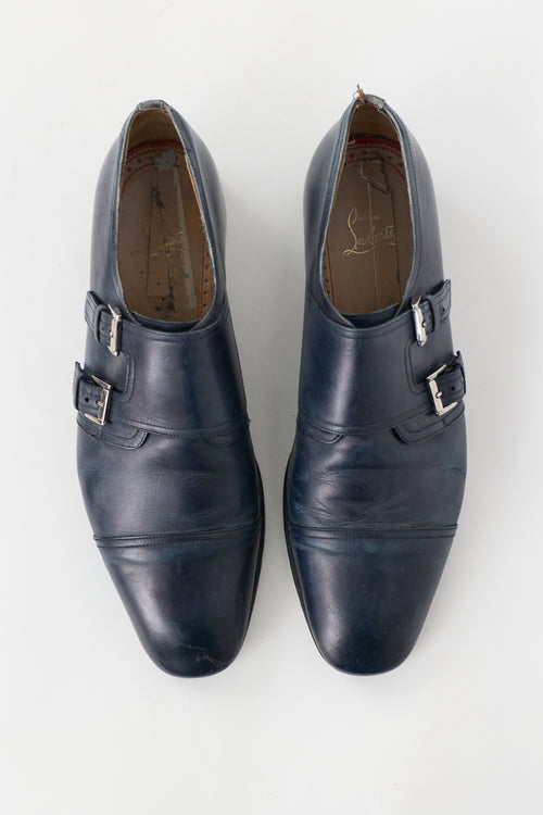 Christian Louboutin Leather Double Monk Strap Shoe