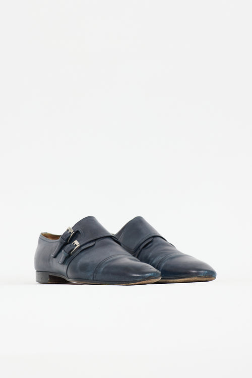 Christian Louboutin Leather Double Monk Strap Shoe