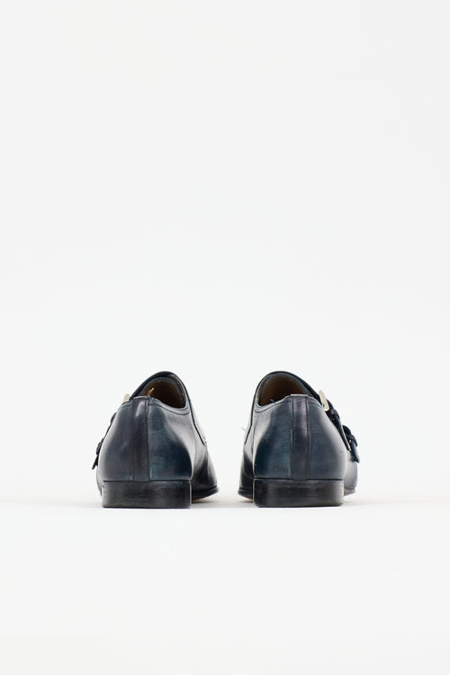 Christian Louboutin Leather Double Monk Strap Shoe