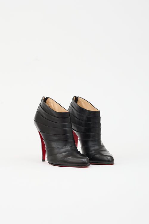 Christian Louboutin Leather Orniron Pleated Bootie