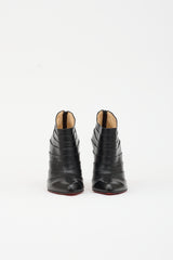 Christian Louboutin Leather Orniron Pleated Bootie