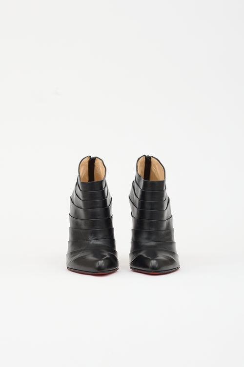 Christian Louboutin Leather Orniron Pleated Bootie