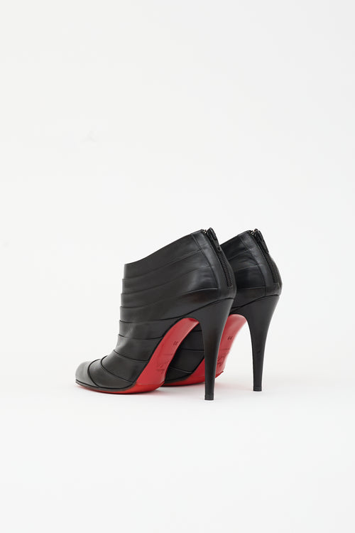 Christian Louboutin Leather Orniron Pleated Bootie