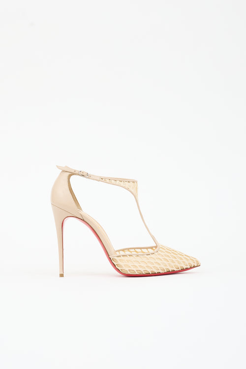 Christian Louboutin Leather & Mesh Salonu Heel