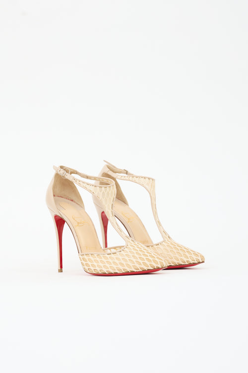 Christian Louboutin Leather & Mesh Salonu Heel