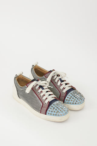 Christian Louboutin Multicolour Patent Leather & Textile Printed Junior Sneaker