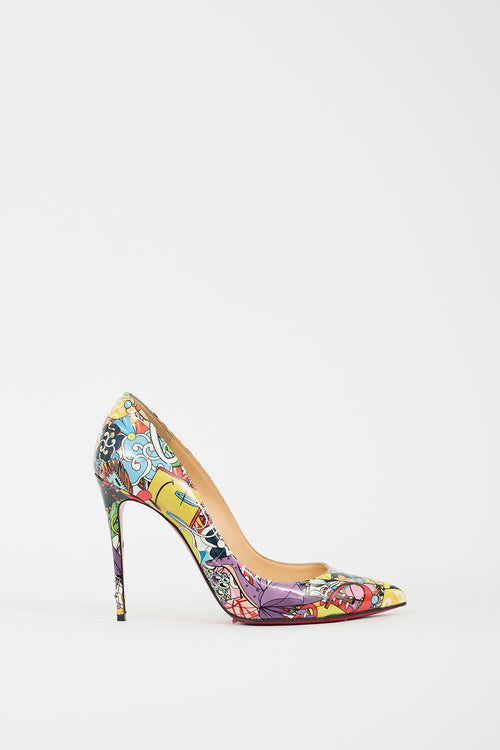 Christian Louboutin Multicolour Patent Printed Pigalle 100 Pump