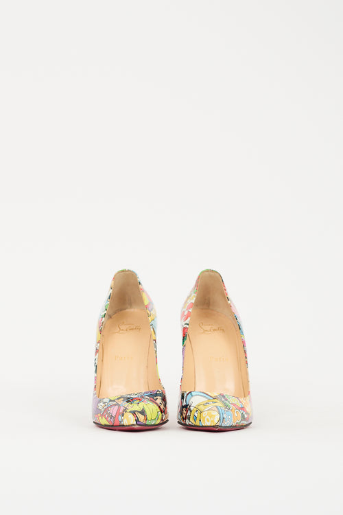 Christian Louboutin Multicolour Patent Printed Pigalle 100 Pump