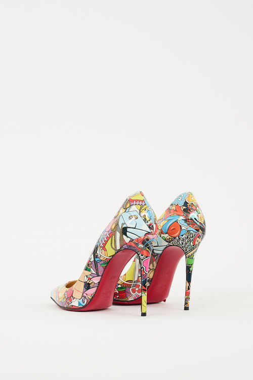 Christian Louboutin Multicolour Patent Printed Pigalle 100 Pump