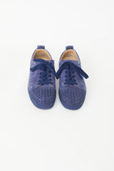 Christian Louboutin Navy Suede Louis Junior Spikes Sneaker
