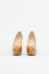 Christian Louboutin Patent Cork Wedge Heel