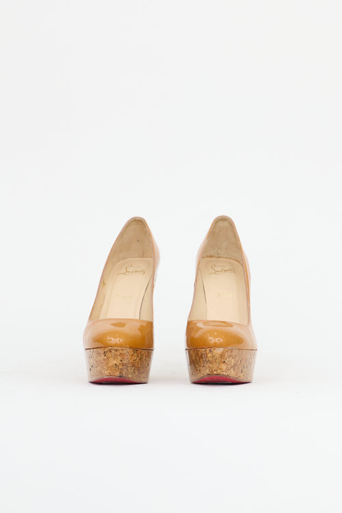 Christian Louboutin Patent Cork Wedge Heel
