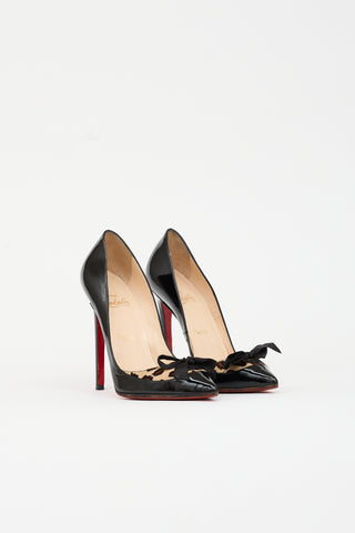 Christian Louboutin Patent Pigalle Bow Pump