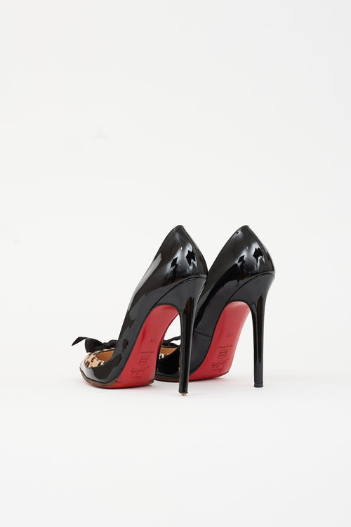 Christian Louboutin Patent Pigalle Bow Pump
