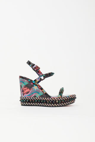 Christian Louboutin Printed Pyraclou Wedge Sandal