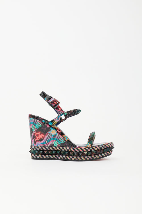 Christian Louboutin Printed Pyraclou Wedge Sandal