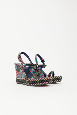 Christian Louboutin Printed Pyraclou Wedge Sandal