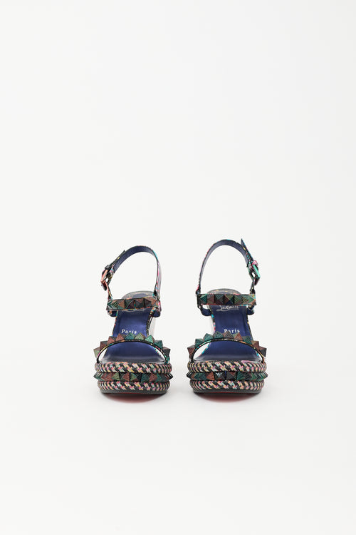 Christian Louboutin Printed Pyraclou Wedge Sandal