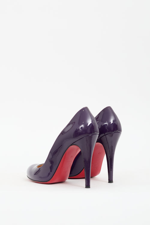 Christian Louboutin Purple Patent Leather Simple Pump