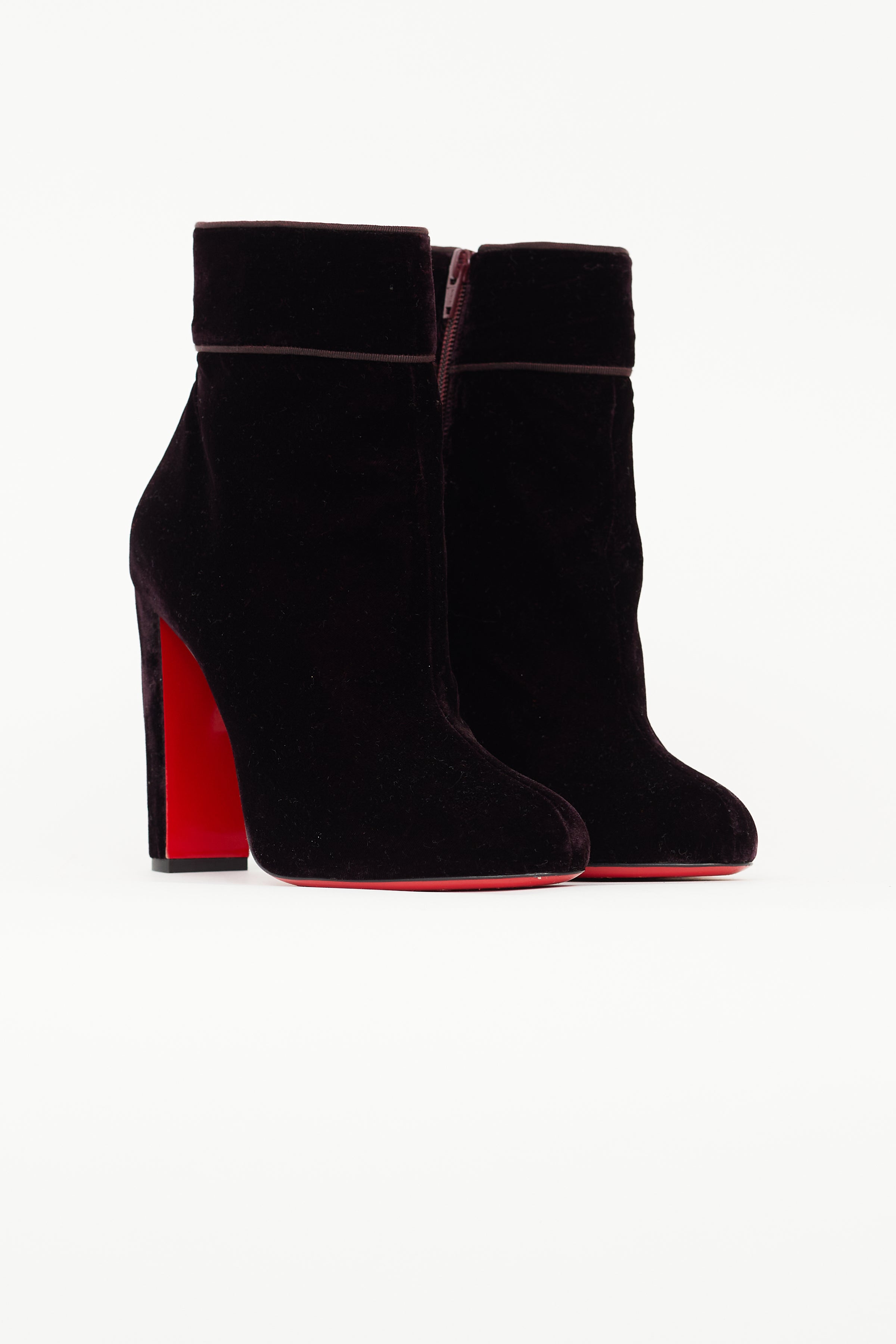 Christian Louboutin - Authenticated Ankle Boots - Velvet Black for Women, Never Worn