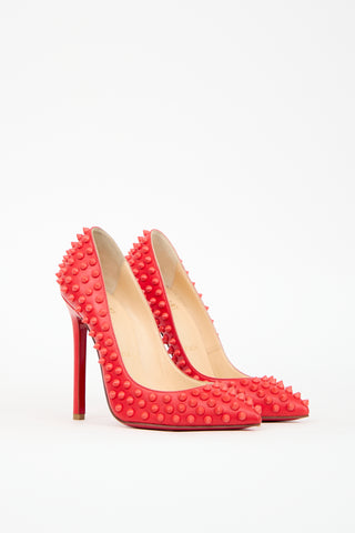 Christian Louboutin Red Leather Spike So Kate Pump