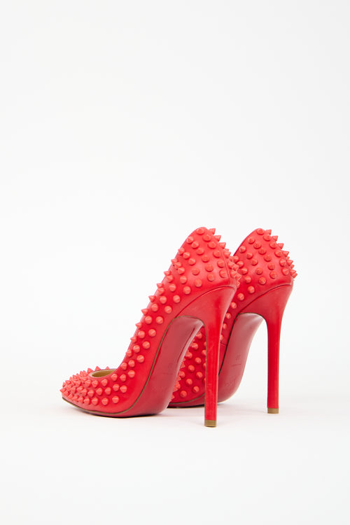 Christian Louboutin Red Leather Spike So Kate Pump