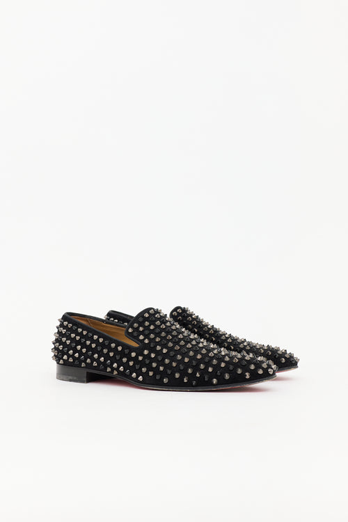Christian Louboutin Suede Dandelion Spikes Loafer