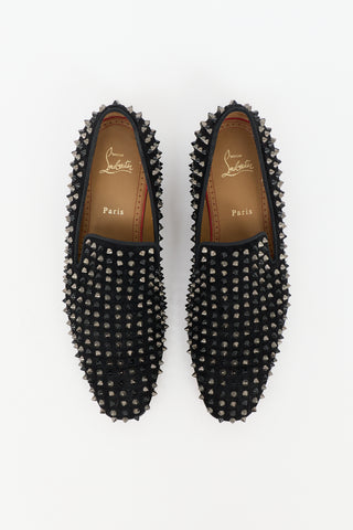 Christian Louboutin Suede Dandelion Spikes Loafer