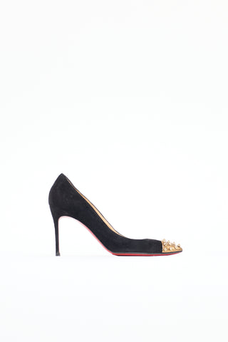 Christian Louboutin Suede Geo Spike Pump