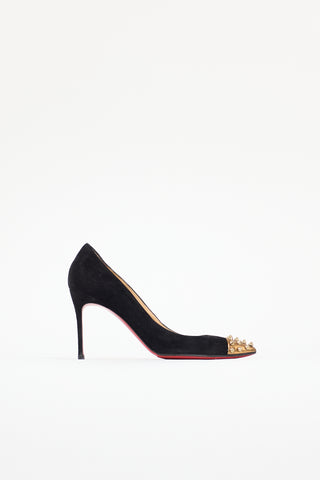 Christian Louboutin Suede Geo Spike Pump