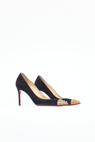 Christian Louboutin Suede Geo Spike Pump