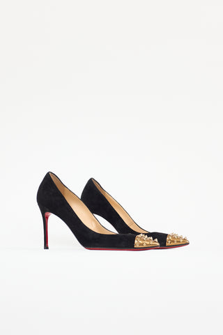 Christian Louboutin Suede Geo Spike Pump