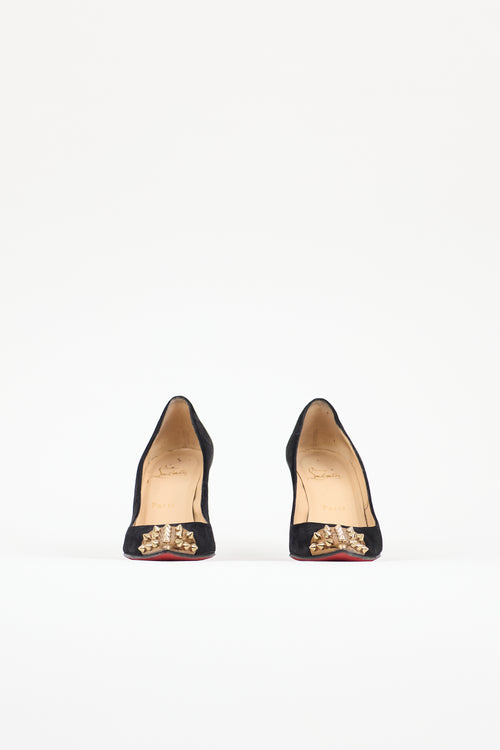 Christian Louboutin Suede Geo Spike Pump