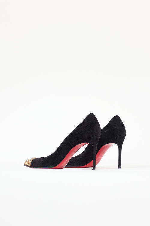 Christian Louboutin Suede Geo Spike Pump