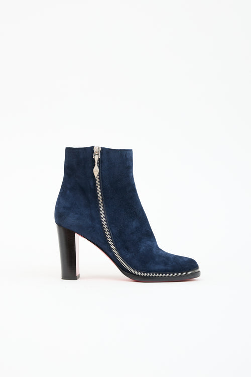 Christian Louboutin Suede Telezip Ankle Boot