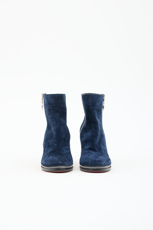 Christian Louboutin Suede Telezip Ankle Boot