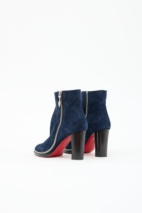 Christian Louboutin Suede Telezip Ankle Boot