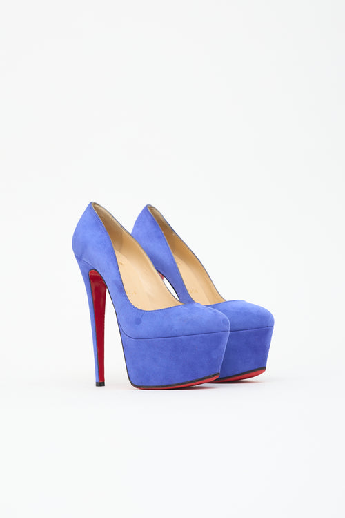 Christian Louboutin Suede Victoria Platform Pump