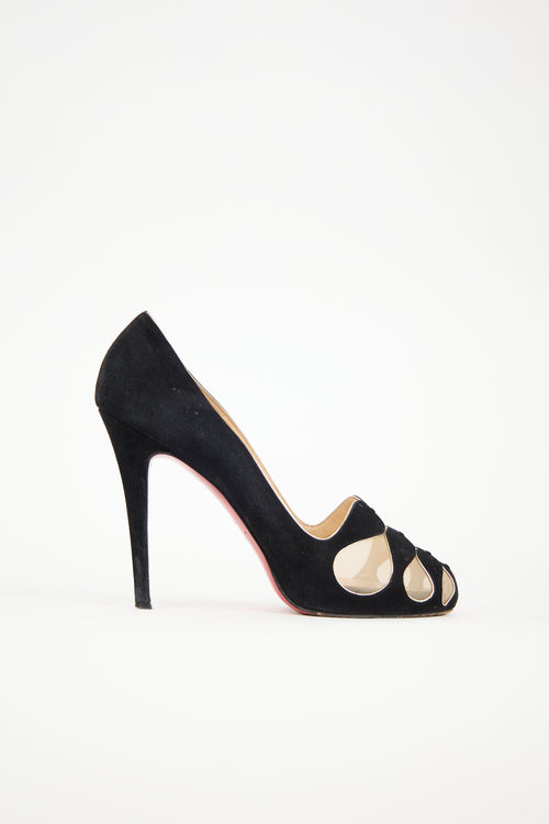 Christian Louboutin Suede & Mesh Moira Pump
