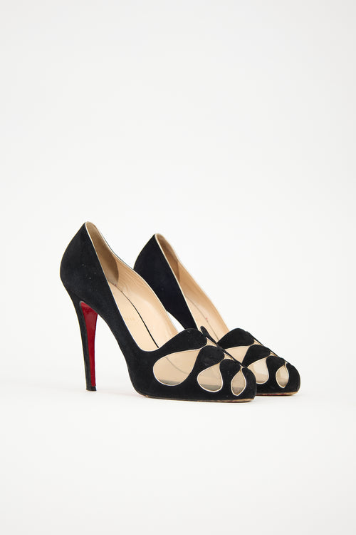 Christian Louboutin Suede & Mesh Moira Pump
