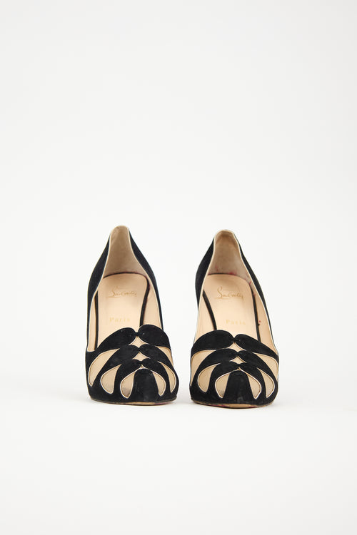 Christian Louboutin Suede & Mesh Moira Pump