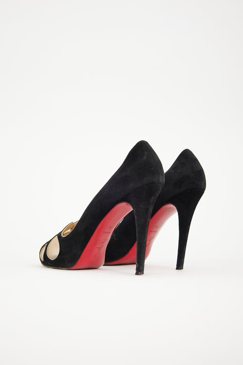 Christian Louboutin Suede & Mesh Moira Pump
