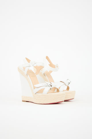 Christian Louboutin Leather Espadrille Wedge
