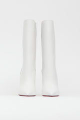 Christian Louboutin White & Black Astrilarge Booty Heeled Boot
