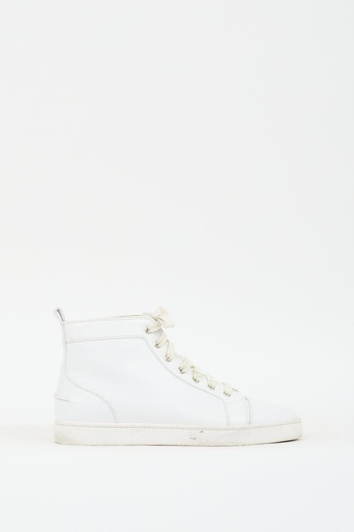 Christian Louboutin White Leather High Top Sneaker